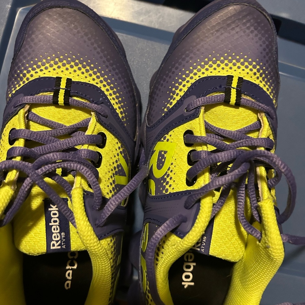 Women’s -size 7 Reebok ATV19 purple/neon green.